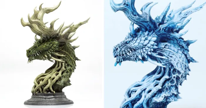 We Sculpted A Forest Dragon In Summer But Winter Came...