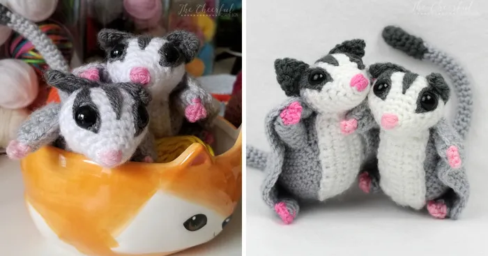 I Crocheted Sugar Gliders Out Of Yarn And They Have Been Taking Over My Desk Ever Since