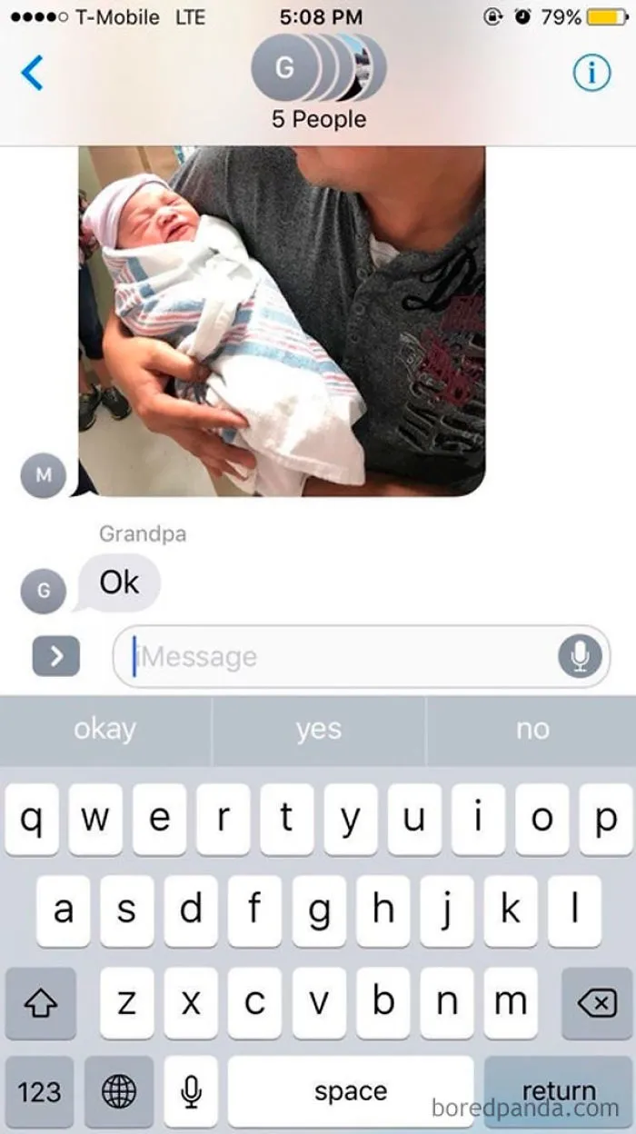 Aunt Gave Birth Yesterday And Grandpa Was Very Excited