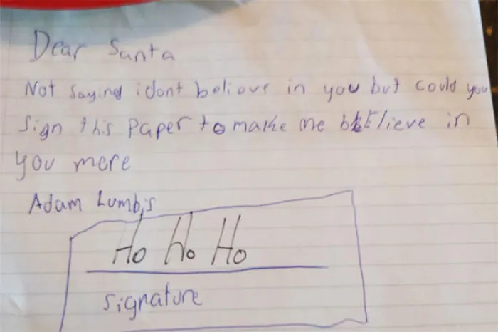 My 9 Year Old Brother's Note To Santa, Signed By The Man Himself