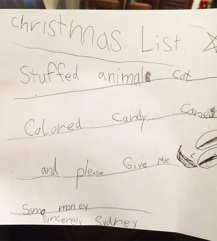 And Please Give Me Some Money This Is My 6-Year-Old Sister's Christmas List