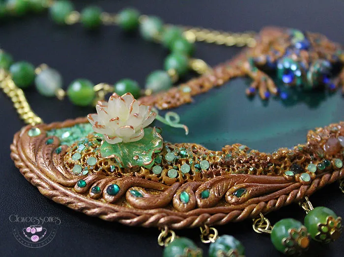 I Use Polymer Clay And Natural Stones To Create Art Nouveau Vintage Jewellery!