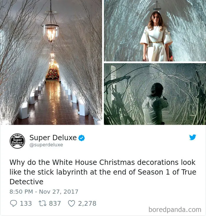 64 Hilarious Reactions To Melania Trump's 'Creepy' White House Christmas Decorations