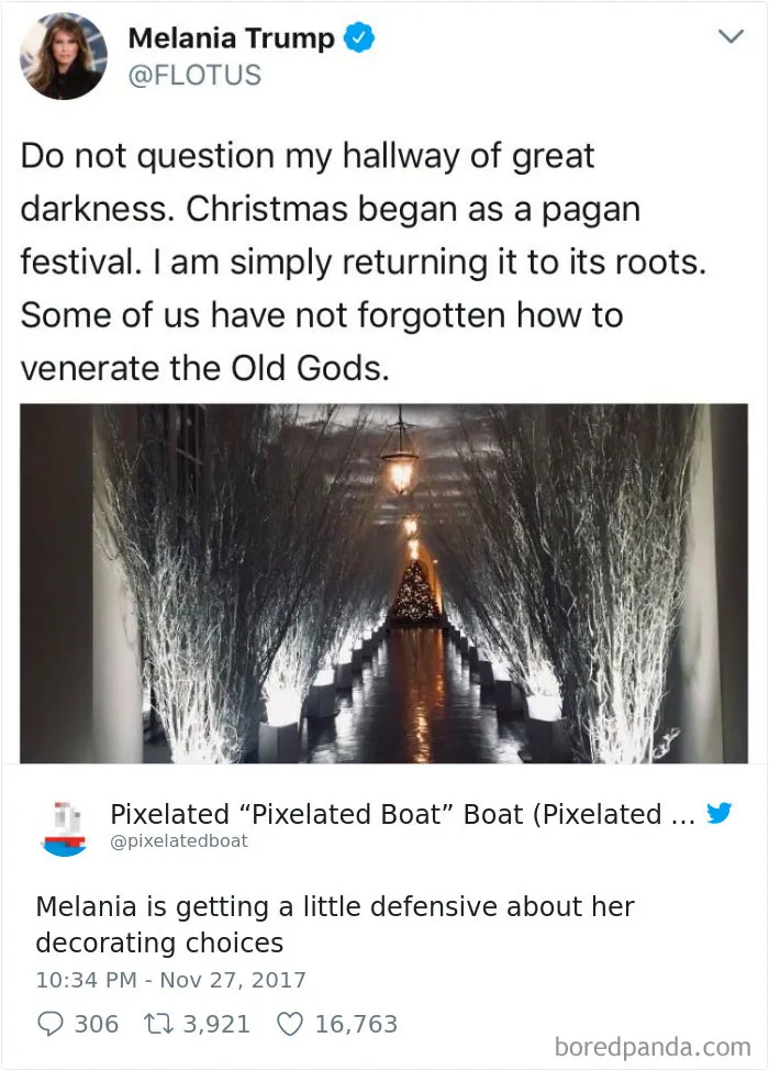 64 Hilarious Reactions To Melania Trump's 'Creepy' White House Christmas Decorations