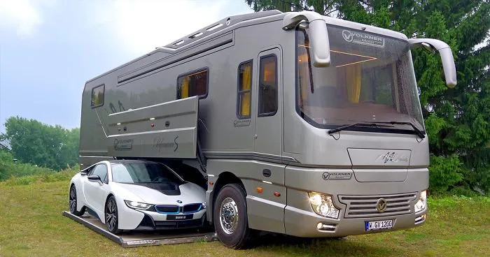 This $1.7 Million Motorhome With Its Own Garage May Look Like An Ordinary Bus From Outside, But Only Until You Step Inside