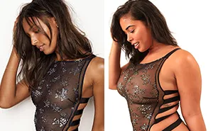 Esta modelo de talla grande recrea las fotos del catálogo de Victoria's Secret para demostrar que las mujeres con curvas también pueden vender lencería