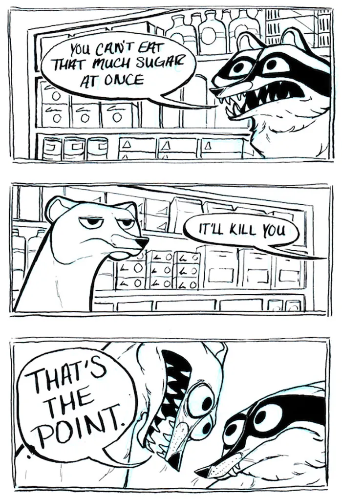 32 Darkly Hilarious Comics About A Raccoon That All Adults Will Relate To