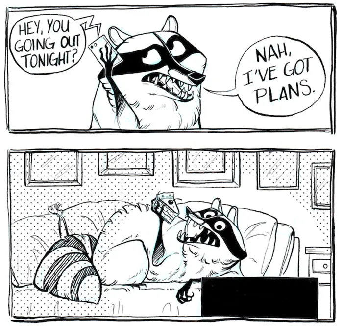 32 Darkly Hilarious Comics About A Raccoon That All Adults Will Relate To