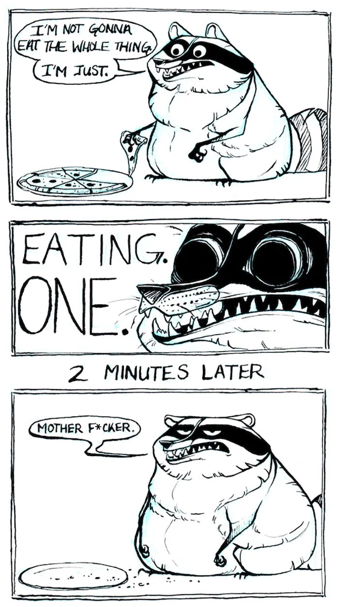 32 Darkly Hilarious Comics About A Raccoon That All Adults Will Relate To