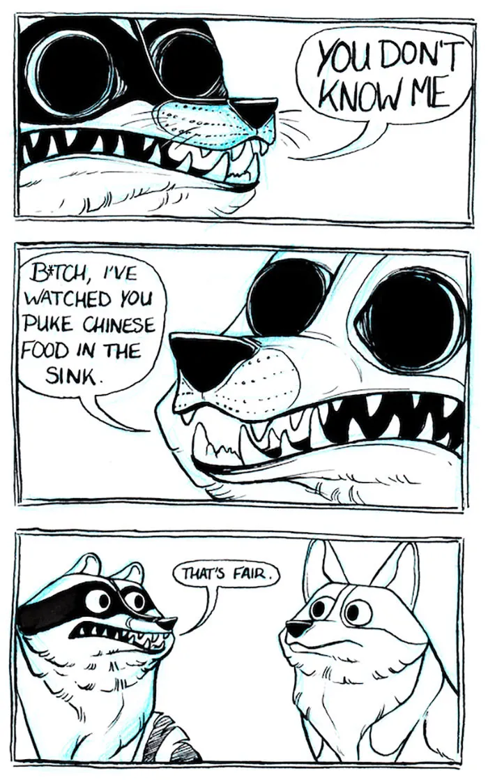 32 Darkly Hilarious Comics About A Raccoon That All Adults Will Relate To