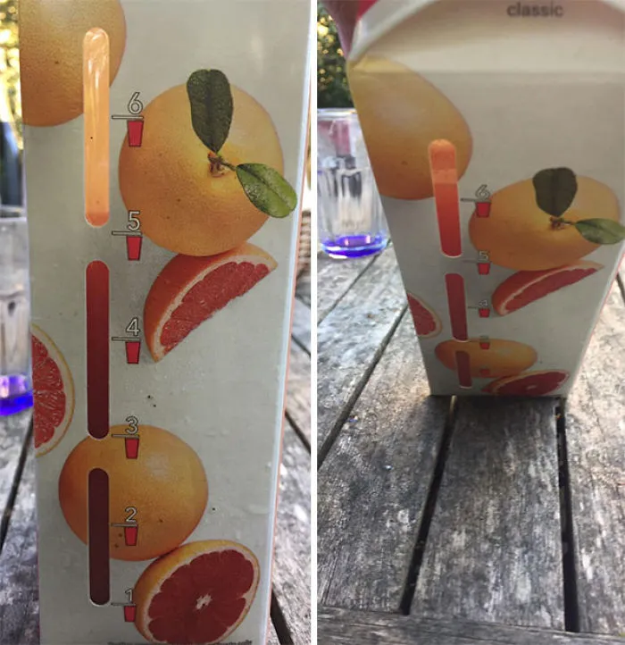 Consigue Todo Un Vaso De Zumo Extra Inclinando Ligeramente El Cartón