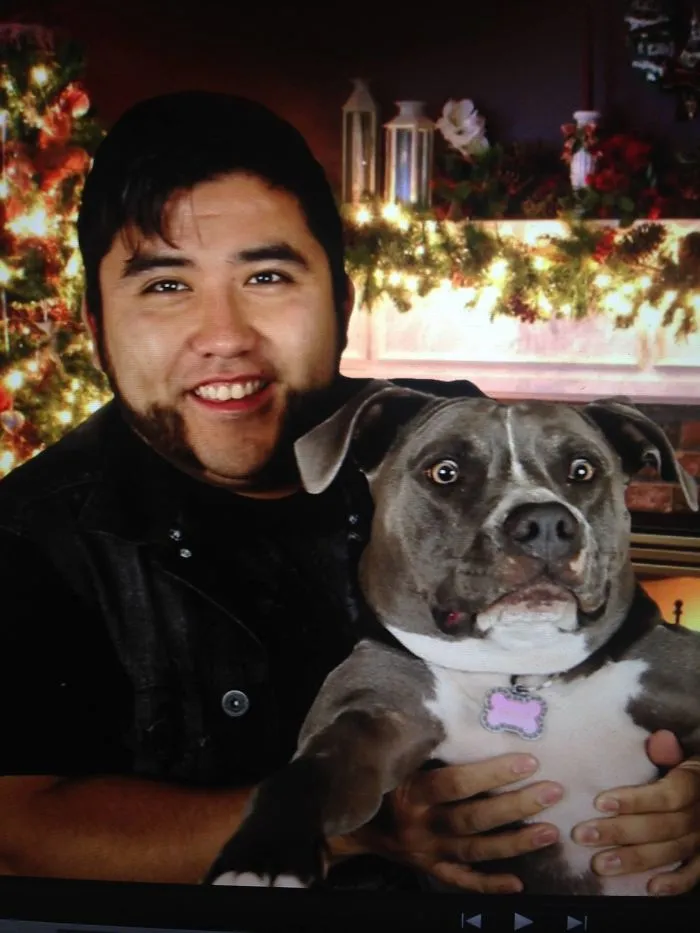 This Year My Dog Waffles And I Made A Christmas Card! This Is The Face That She Made!