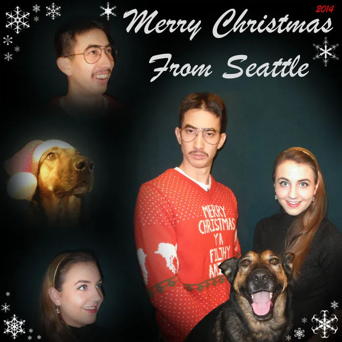 My Roommate And I Made Christmas Cards This Year