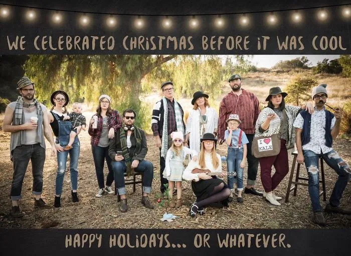 Hipster Family Christmas Card