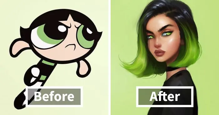 Illustrator Repaints Disney And Other Cartoon Characters In Her Unique Style, And They Look Better Than Original