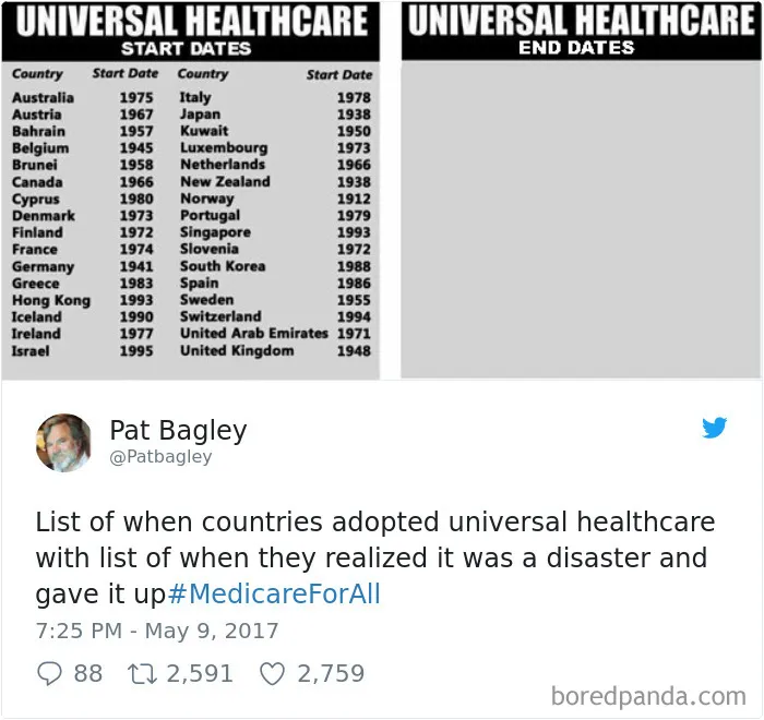 Universal Health Care Disasters