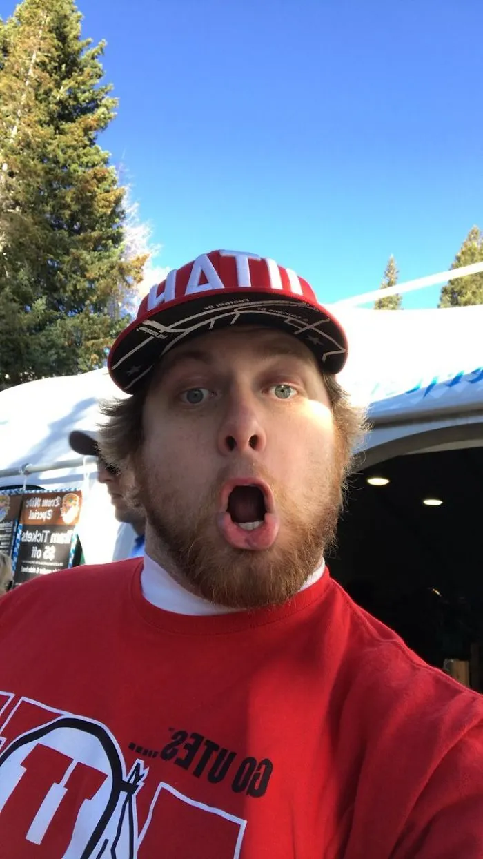 A Couple Weeks Ago A Random Stranger Offered To Take A Picture Of Me And Daws At Oktoberfest And Ended Up Snapping This Selfie Of Himself