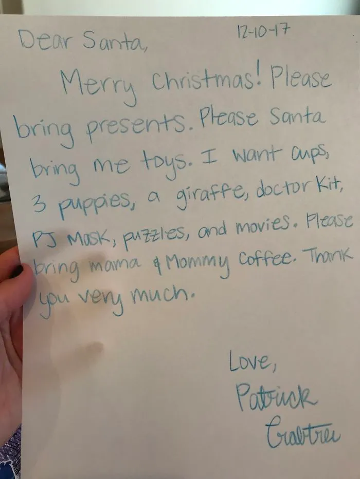 My 3 Year Old Son’s Letter To Santa