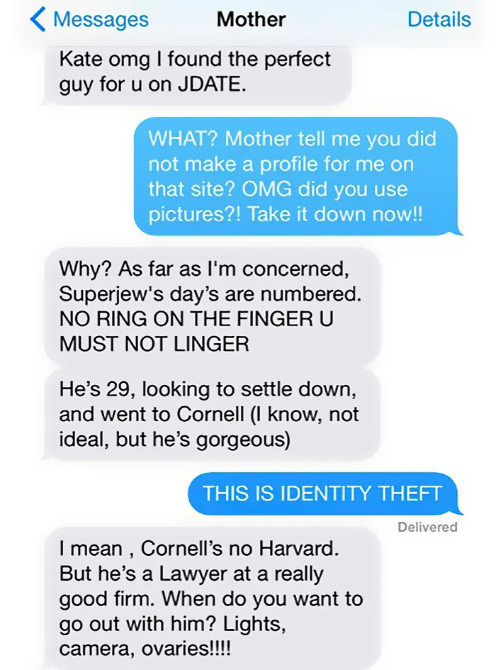 Daughter Posts Brutally Honest Texts That She Receives From Her Crazy Jewish Mother, And It's Hilarious