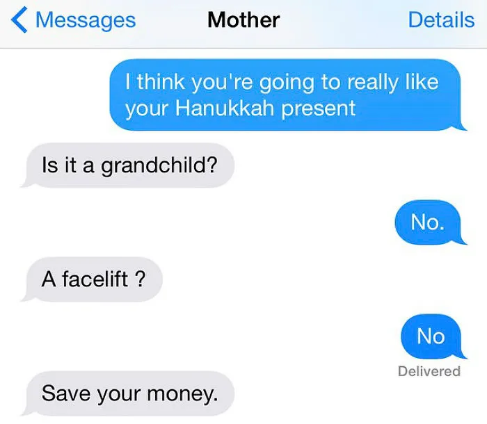 Daughter Posts Brutally Honest Texts That She Receives From Her Crazy Jewish Mother, And It's Hilarious