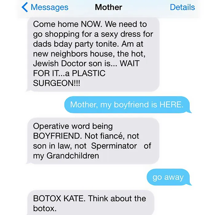 Daughter Posts Brutally Honest Texts That She Receives From Her Crazy Jewish Mother, And It's Hilarious