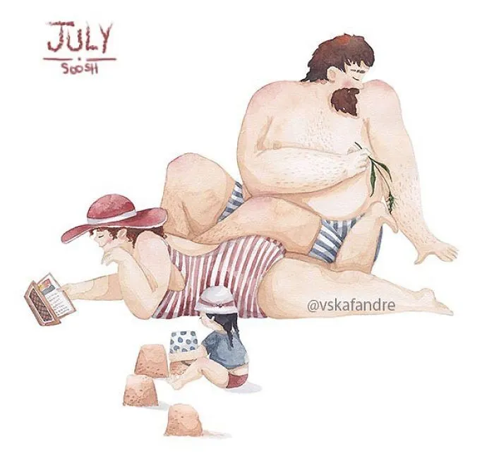 Enjoying Summer Days At The Seaside