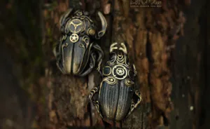Beetles In Steampunk And Biomechanics Stylistics