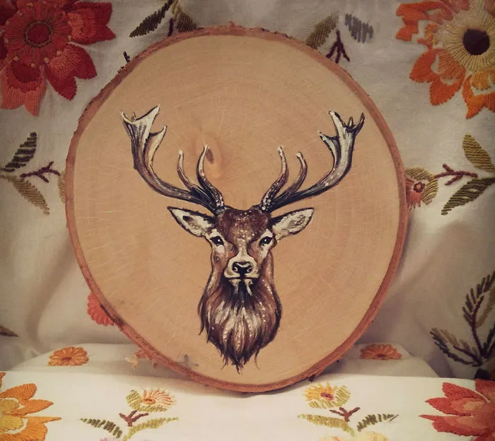 I Paint Animal Portraits On Slices Of Wood