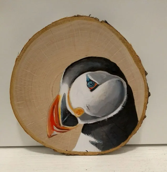 I Paint Animal Portraits On Slices Of Wood