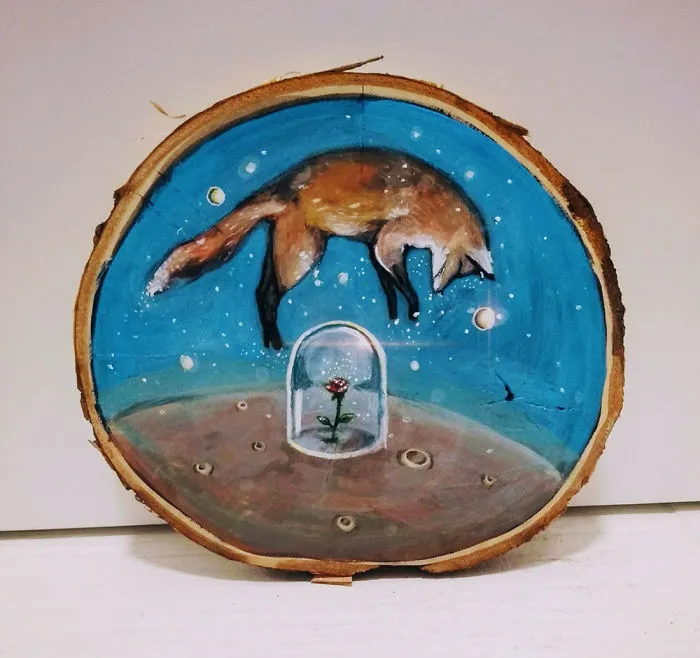 I Paint Animal Portraits On Slices Of Wood