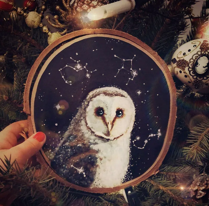 I Paint Animal Portraits On Slices Of Wood