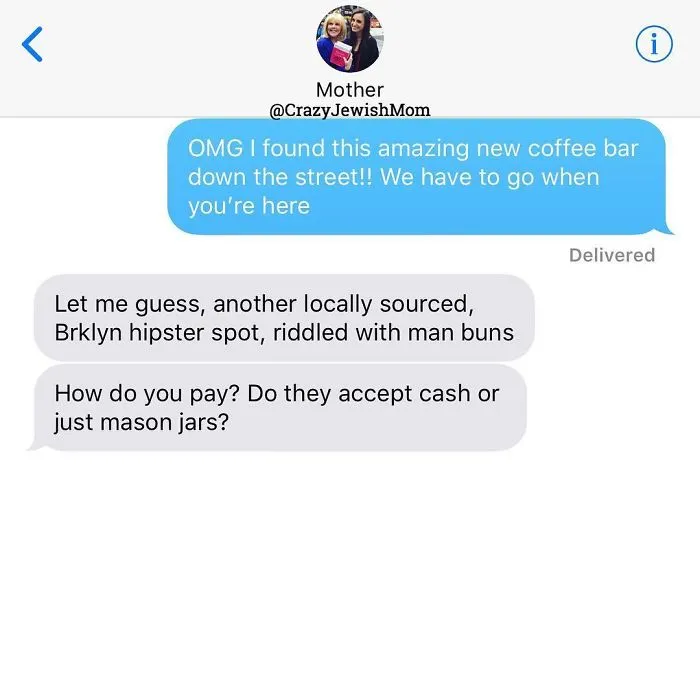 Daughter Posts Brutally Honest Texts That She Receives From Her Crazy Jewish Mother, And It's Hilarious