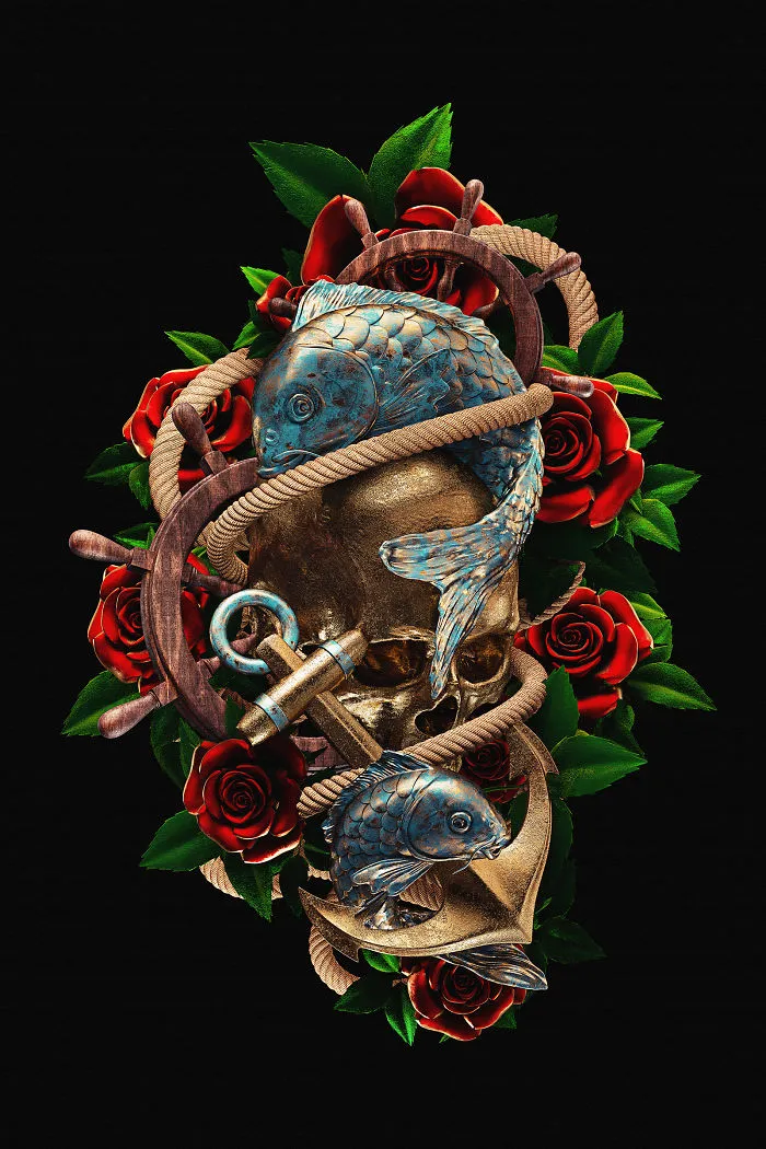 I Reimagined Traditional Tattoos As 3D Illustrations
