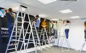 Creative Office Workers Design Super Mario Post-It Mural