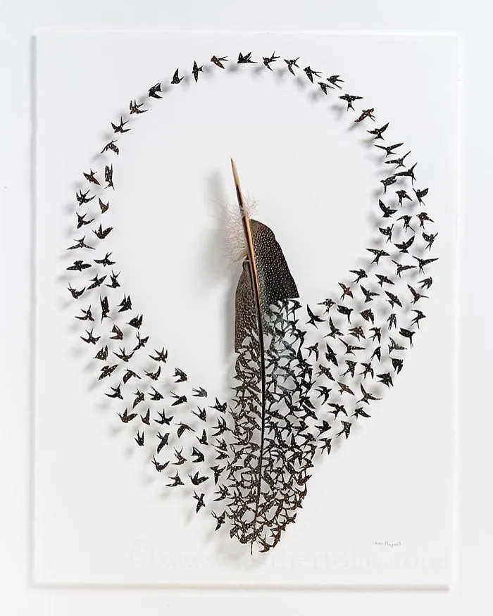 I Use Eye Surgery Scissors And Scalpels To Carve Feathers Into Intricate Art (New Pics)