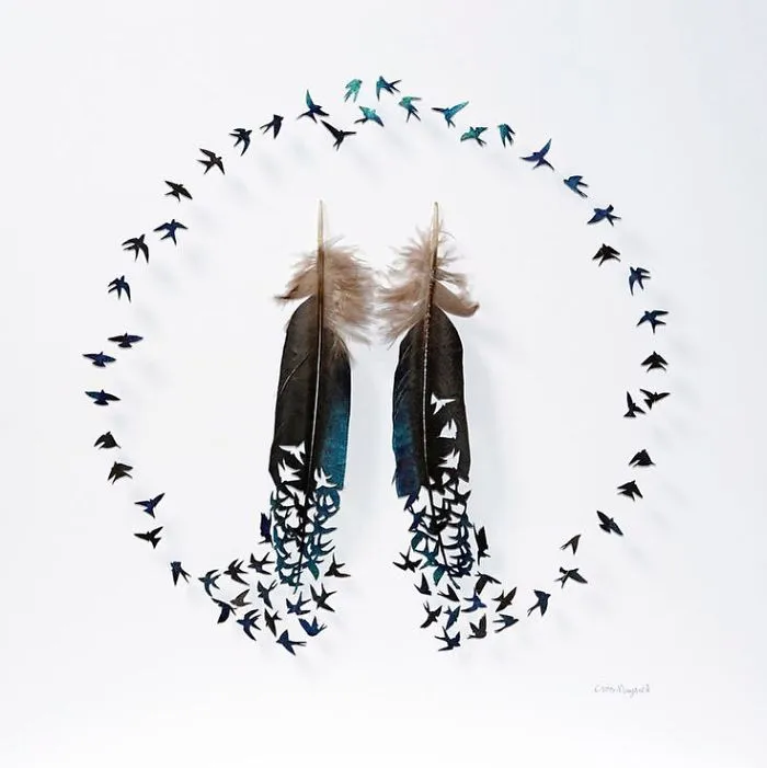 I Use Eye Surgery Scissors And Scalpels To Carve Feathers Into Intricate Art (New Pics)