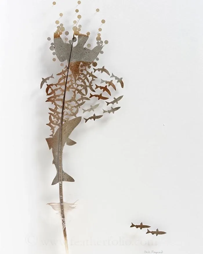 I Use Eye Surgery Scissors And Scalpels To Carve Feathers Into Intricate Art (New Pics)
