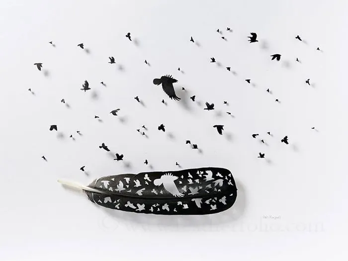 I Use Eye Surgery Scissors And Scalpels To Carve Feathers Into Intricate Art (New Pics)