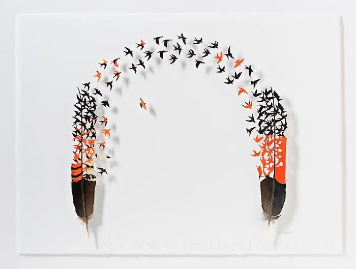 I Use Eye Surgery Scissors And Scalpels To Carve Feathers Into Intricate Art (New Pics)