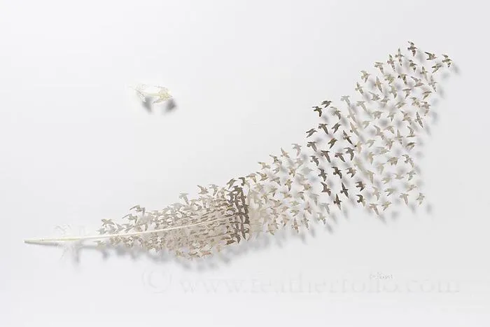 I Use Eye Surgery Scissors And Scalpels To Carve Feathers Into Intricate Art (New Pics)
