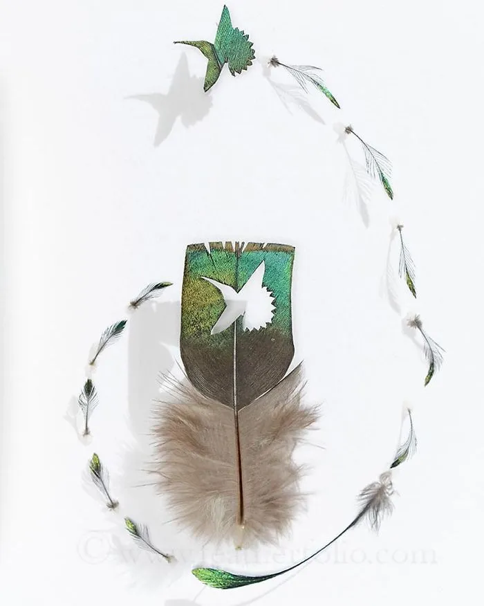 I Use Eye Surgery Scissors And Scalpels To Carve Feathers Into Intricate Art (New Pics)