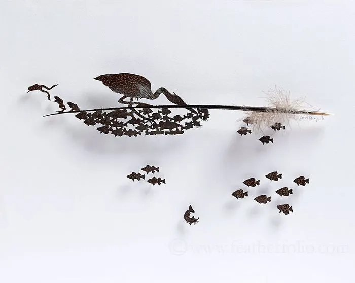 I Use Eye Surgery Scissors And Scalpels To Carve Feathers Into Intricate Art (New Pics)