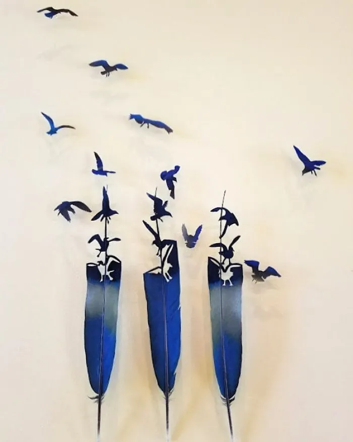 I Use Eye Surgery Scissors And Scalpels To Carve Feathers Into Intricate Art (New Pics)