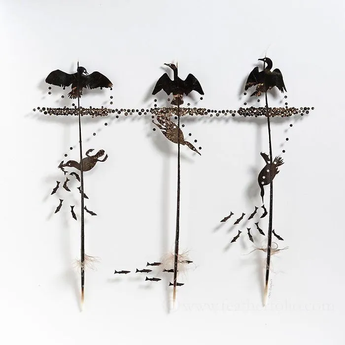 I Use Eye Surgery Scissors And Scalpels To Carve Feathers Into Intricate Art (New Pics)