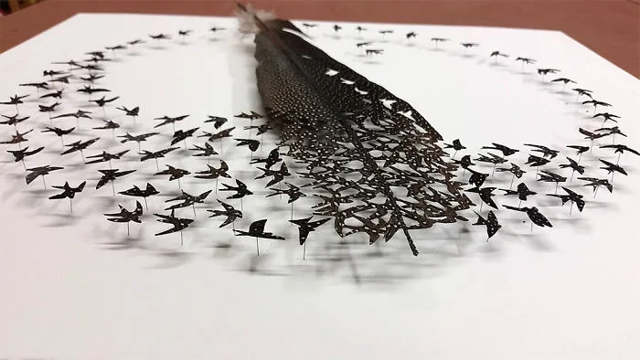I Use Eye Surgery Scissors And Scalpels To Carve Feathers Into Intricate Art (New Pics)