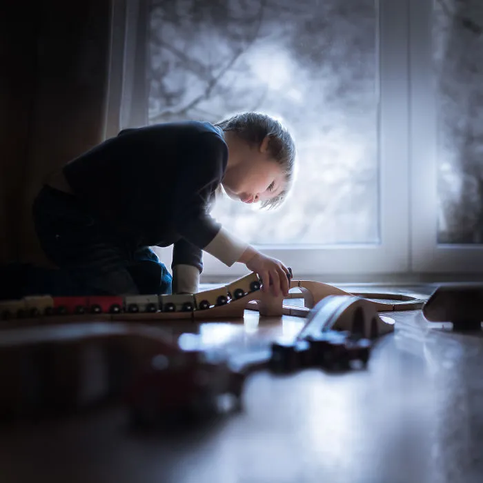 My Son Adam Playing With His Trains