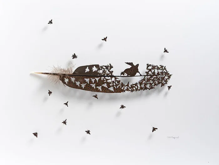 I Use Eye Surgery Scissors And Scalpels To Carve Feathers Into Intricate Art (New Pics)