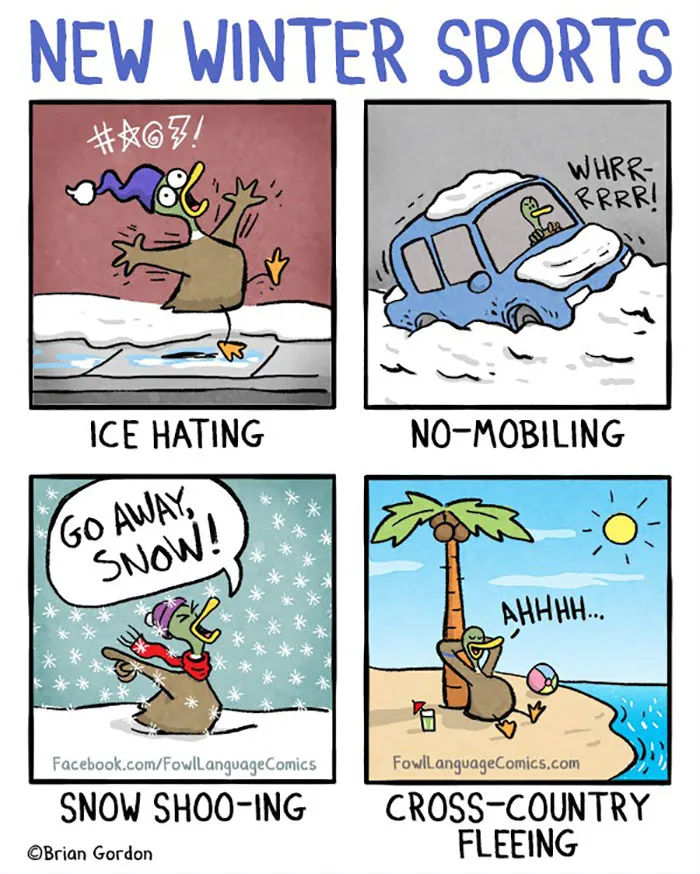 50 Funny Comics About Winter Problems That Almost Everyone Will Relate To
