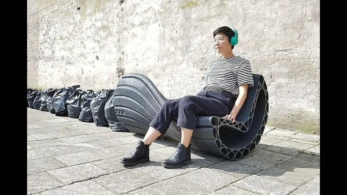 This Street Bench Was Made By 3d-Printing Recycled Plastic