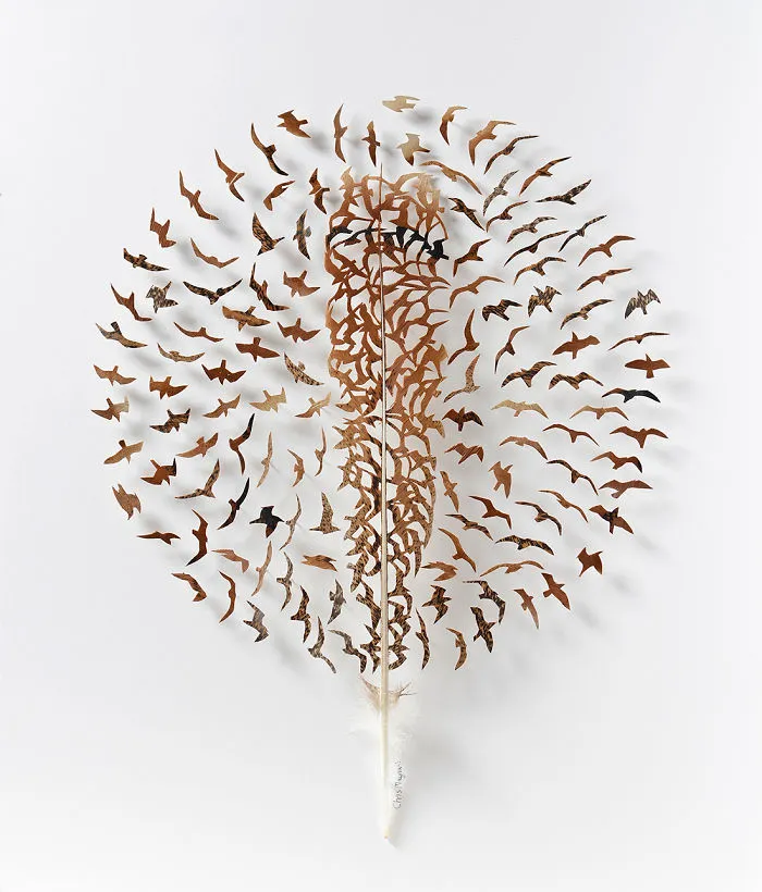 I Use Eye Surgery Scissors And Scalpels To Carve Feathers Into Intricate Art (New Pics)